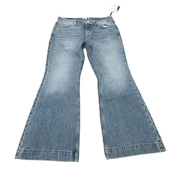 RE/DONE 70's Low Rise Bell Bottom Jeans Lake Blue Fade Y2K Hippie Sz 31 NWT - Picture 2 of 14